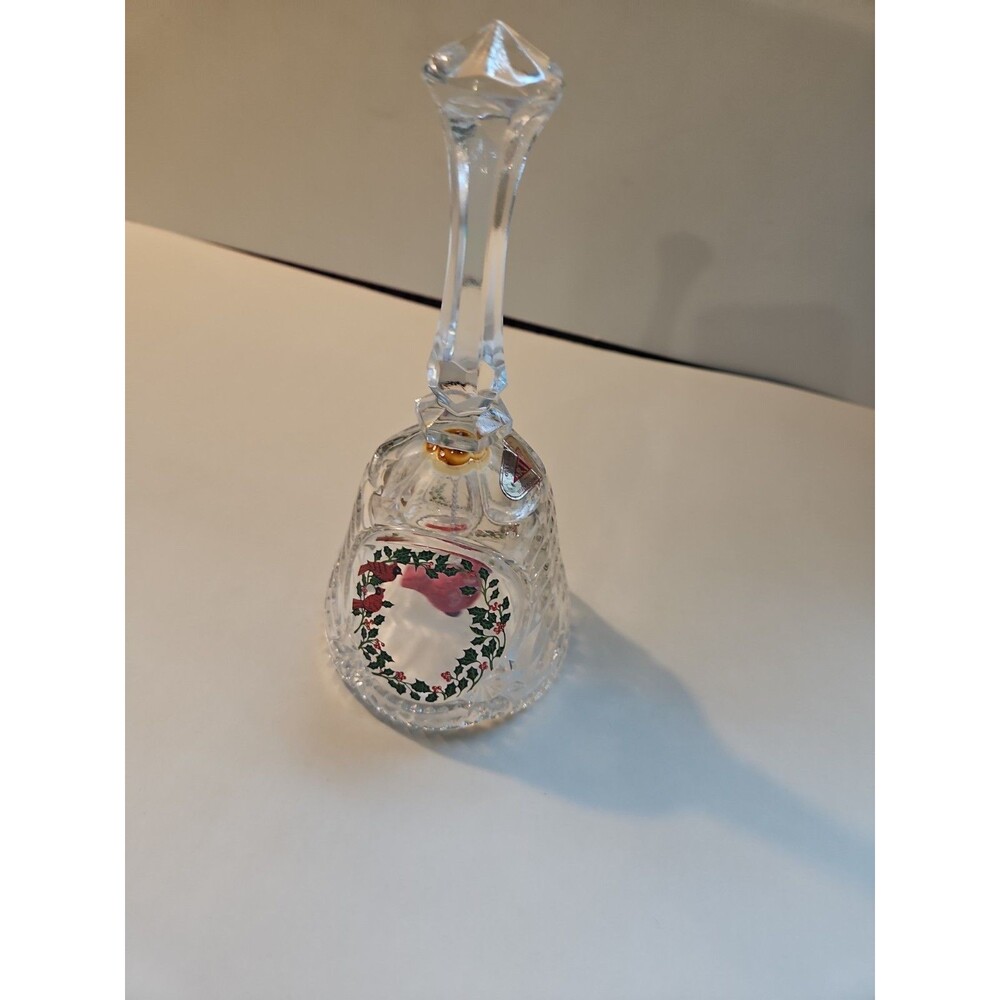Vintage West German Artmark Crystal Cardinal Bell Vintage 8 Inch Bell